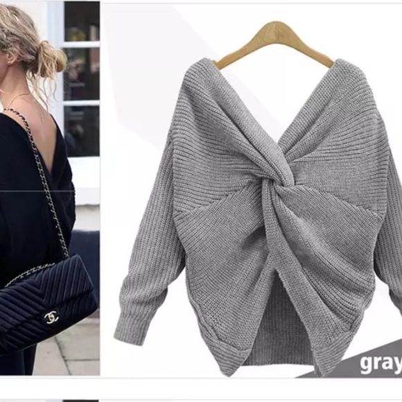 NEW!! V Neck Twisted Sweater - Picture 2 of 8